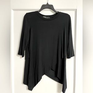 Asymmetrical Handkerchief Top by Benjamin Jay - Size Small Black